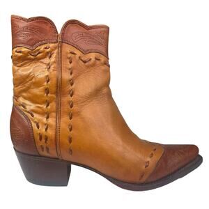 Charlie 1 Horse X Lucchese Brown Leather Western Ankle Boot Size US 6.5 B